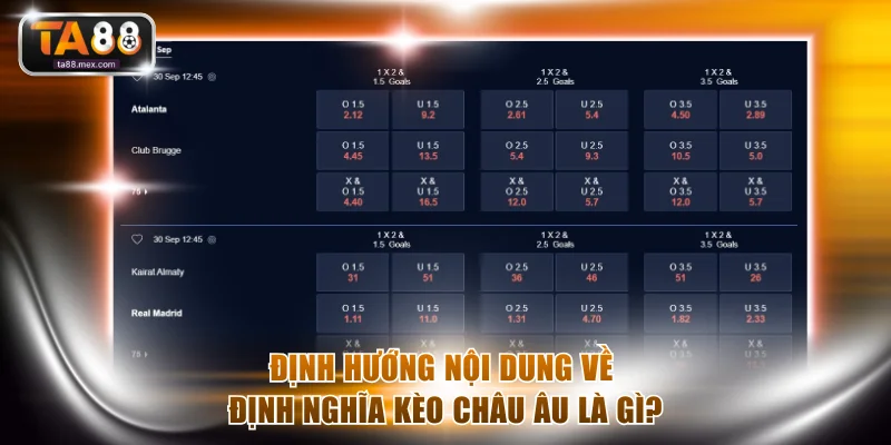 Định hướng nội dung về định nghĩa kèo Châu Âu là gì?